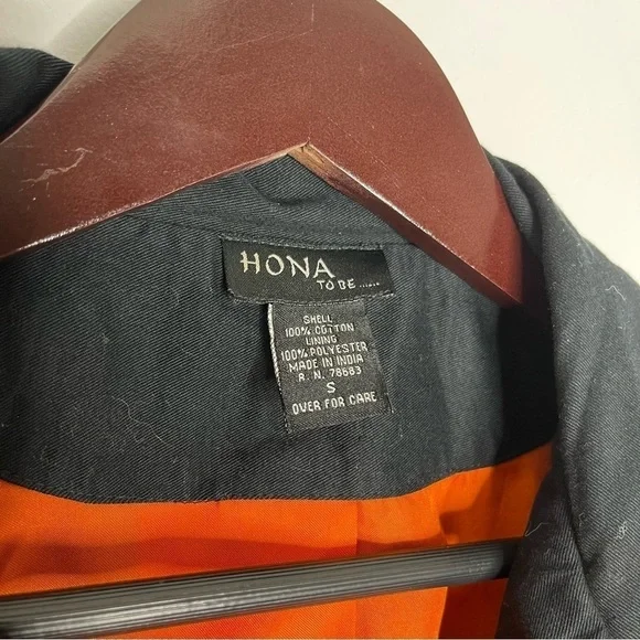 Halloween Pumpkin Hona to Be Size Small Shacket Jacket Button Down Black - Picture 3 of 6